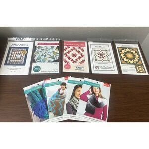 Lot‎ Of  5 Quilt Pattern Books Triple Barnstar, Solstice Star, Star Chaser, New